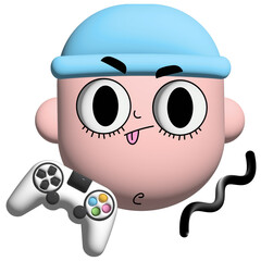 Guy playing with a gamepad