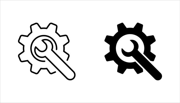 maintenance icon set, outline icons related to repair, vector illustration on white background