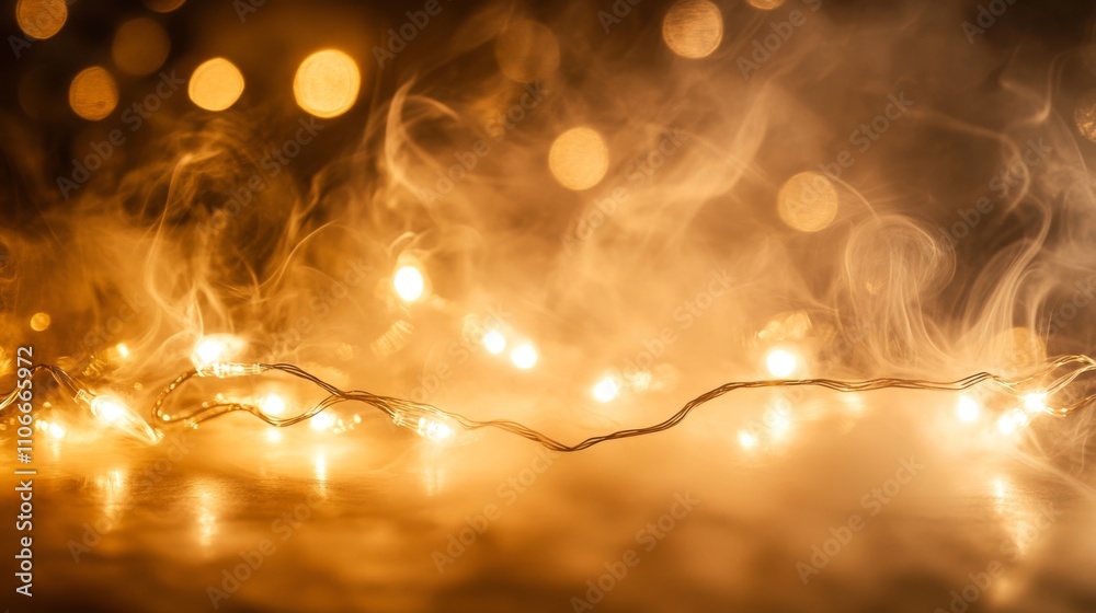 Leinwandbilder soft glowing lights with steam and bokeh effect in dark background