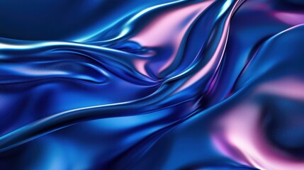 Fototapeta premium Abstract Draped Fabric Blue Purple Iridescent Texture