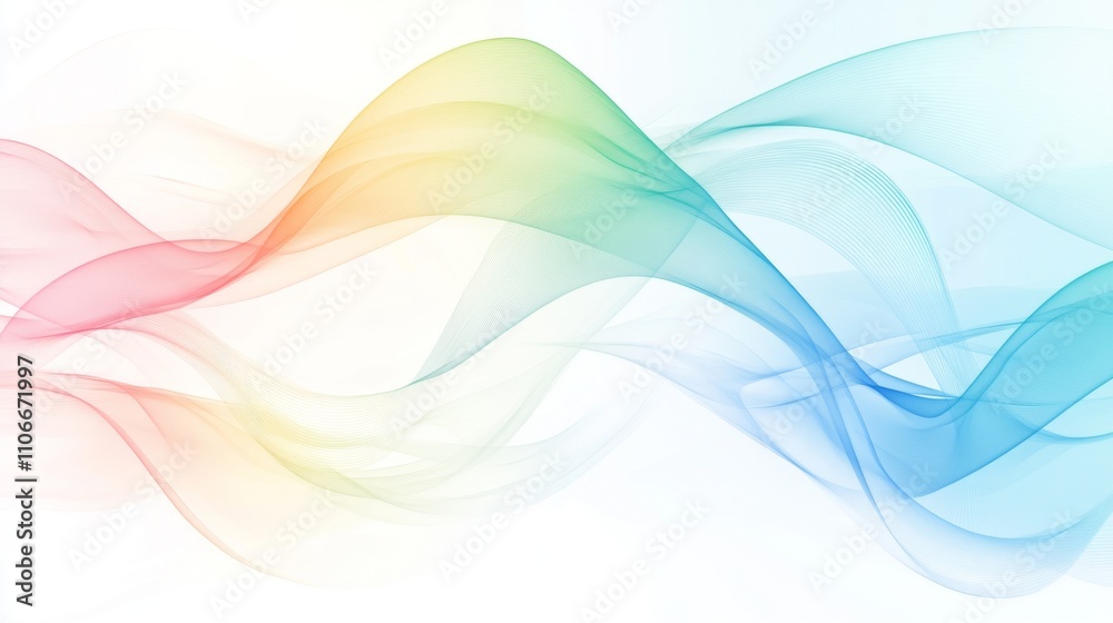 Leinwandbilder soft colorful waves in abstractive flowing motion with light background