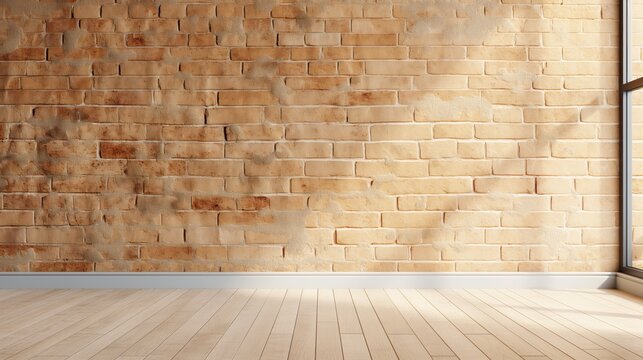 Minimalist Block stone brick wall empty room interior background blank backdrop with window light shadows for online presentations webinars and virtual meetings teams video call desktop wallpaper