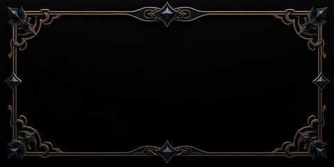 Fantasy-themed game card background with intricate border design on a black background, leaving the top text area empty for customization, card, template