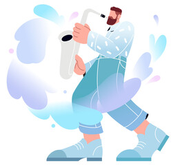 Male musician performing live music