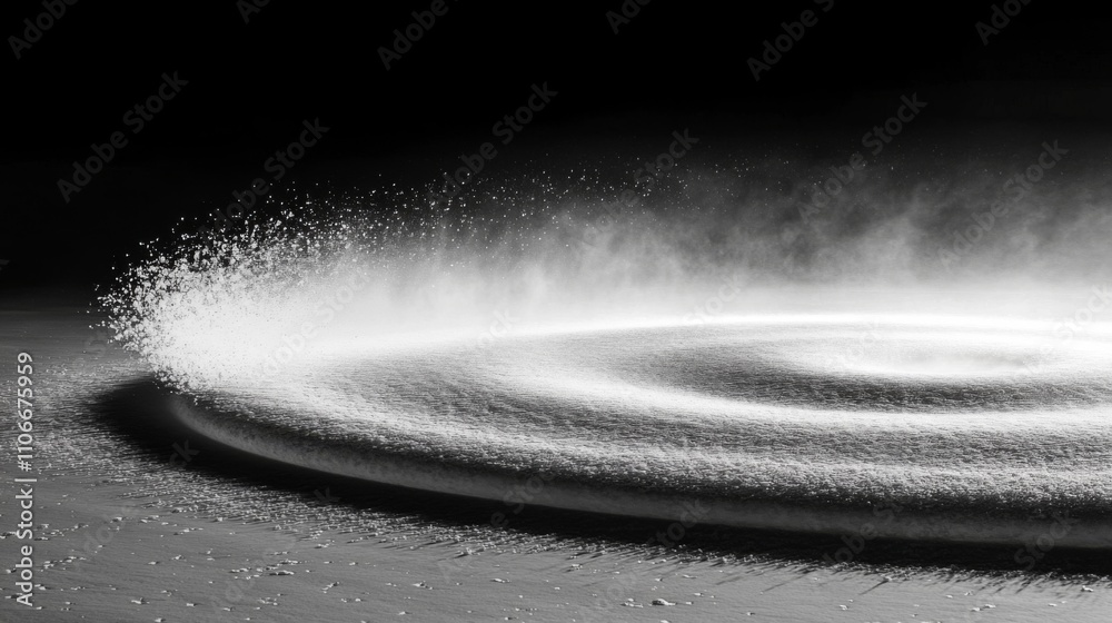 Aufkleber black and white abstract spiral pattern with dust and light effects