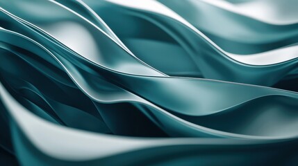 Fototapeta premium Abstract Teal Waves Flowing Smoothly Together