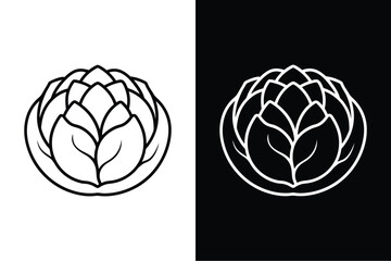 Vector Brussels Sprout Icons. Sleek and Modern Line Art