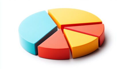 Colorful pie chart segments representing data analysis and statistics