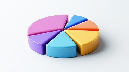 Obraz premium Colorful Pie Chart Segments Representing Data Analysis Concept