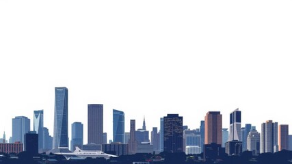 Obraz premium Jigsaw puzzle of city skyline creating frame for text space, copy space, design