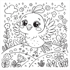 Bird and floral background