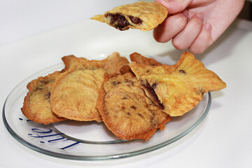 Baked crucian carp bread with red beans for winter snack in Korea