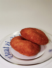 Korean Snack Doughnut Fried with Minced Vegetables and Meat