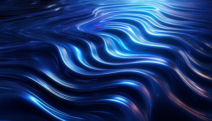 water texture background for overlay design blue neon light waves. generative AI