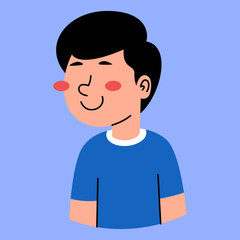 Smiling Boy Illustration: A charming illustration of a young boy with a warm, genuine smile, captured in a simple, minimalist style.  The boy's cheerful expression evokes a sense of joy, innocence.