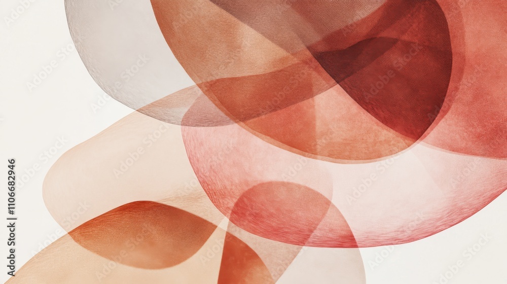 Aufkleber Abstract Composition of Soft Shapes in Warm Earthy Tones