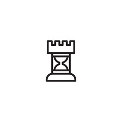 Chess time icon sign. Rook chess icon sign. Editable icon.