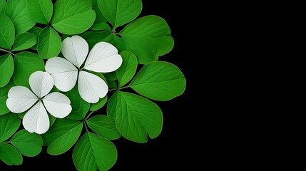 Floral leaves creating nature background close-up scene green environment vibrant concept