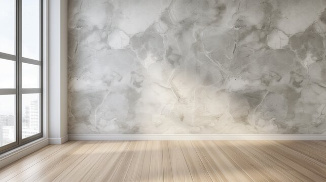 Minimalist Pastel pale gray empty room interior blank wall background backdrop with window light shadows online zoom presentations webinars virtual meetings teams video call desktop wallpaper