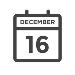 December 16 Calendar Day or Calender Date - Deadline or Appointment