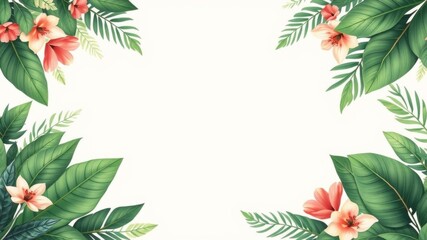 Fototapeta premium Seamless floral design with space for text in the center, perfect for invitations or marketing materials, template, card