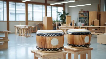 Crafting japanese taiko drums traditional woodworking techniques japan artisanal craft workshop cultural heritage