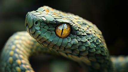 Fototapeta premium Viper snake closeup face ready to strike