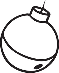 Vector Silhouette of Bomb Icon on White Background.