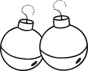 Vector Silhouette of Bomb Icon on White Background.