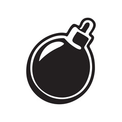 Simple Bomb Silhouette Icon in Vector Format.