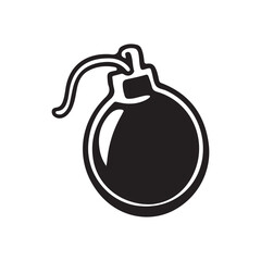 Clean Vector Design of Bomb Icon Silhouette.