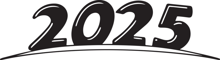 2025 New Year Logo Set - Creative Number Designs Template.