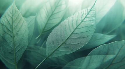 Obraz premium Exploring green leaves nature close-up botanical photography tranquil environment abstract view organic concept for eco-awareness