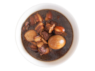 Thai Braised Pork Belly with Egg. Perfect for illustrating traditional Thai comfort food recipes