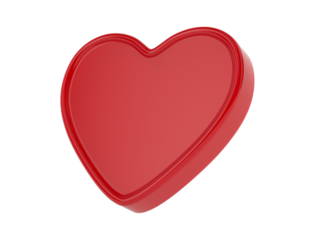 Red heart on white background. Isolated 3D illustration