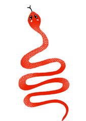 The red snake with beautiful patterns like flowers is used to celebrate the Year of the Snake.
