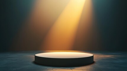 Circular Platform Illuminated by a Single Spotlight