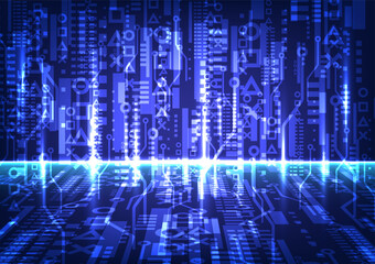 Obraz premium Abstract background with blue elements technology