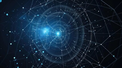 Digital Network Visualization with Glowing Nodes