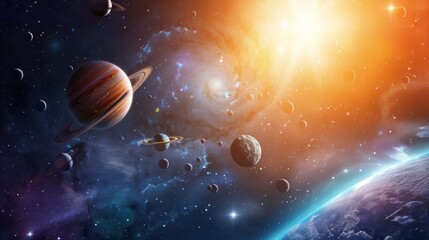Fototapeta premium Astronomy background, outer space concept.