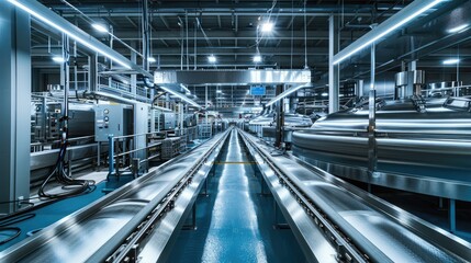 Obraz premium High-Tech Industrial Factory Production Line