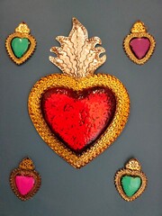 Ornamento en forma de corazón, artesanía hecha a mano, milagros 