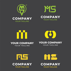 Letter alphabet logo m design Corporate business brand company abstract logo design collection
