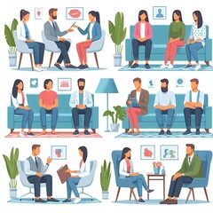business people icons set