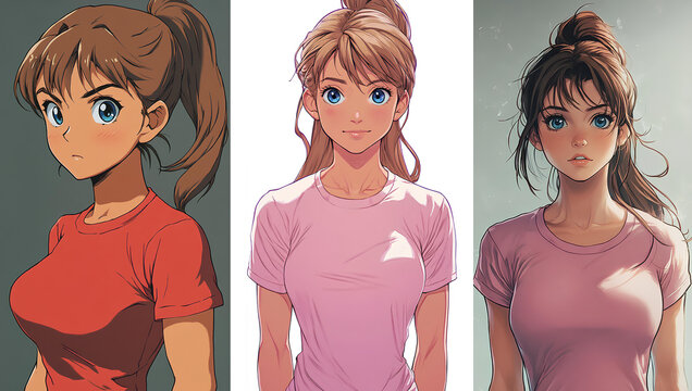 Young girls hentai style characters