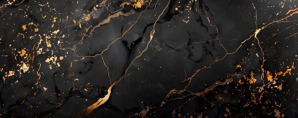 Abstract Black And Gold Marble Texture Background