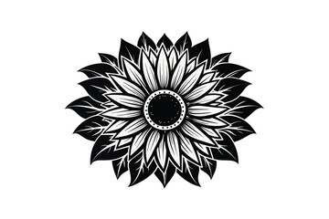 Black-and-white-sunflower grow up icon G