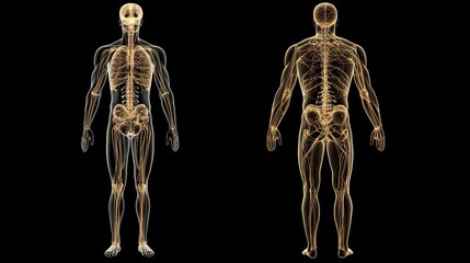 3D rending model of Nervous system, High-definition rendering.