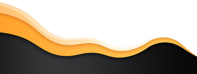 Orange Black Footer Wave Banner