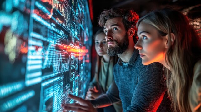 Marketing professionals evaluating campaign results in a creative studio